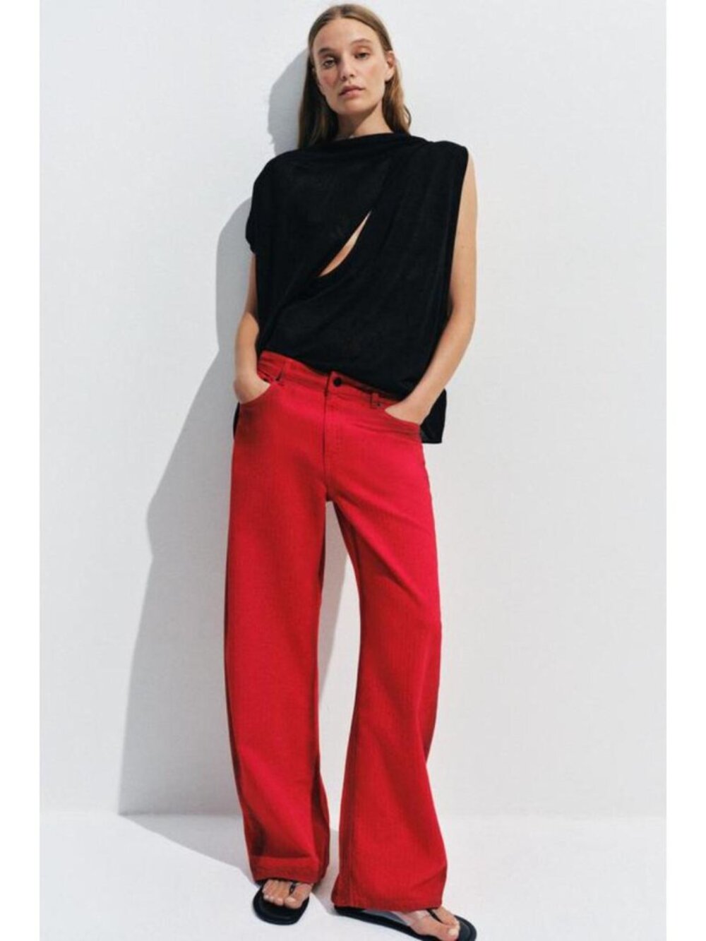 ZARA ZW COLLECTION LOW RISE WIDE LEG JEANS